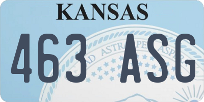 KS license plate 463ASG