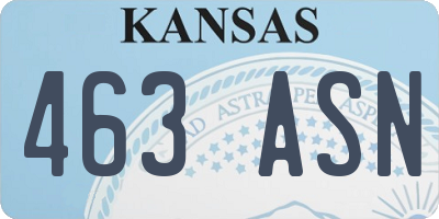KS license plate 463ASN