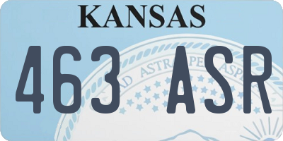 KS license plate 463ASR