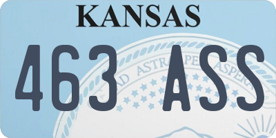 KS license plate 463ASS
