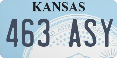 KS license plate 463ASY