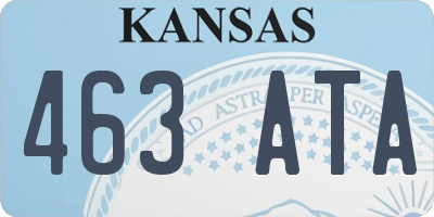 KS license plate 463ATA