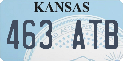 KS license plate 463ATB