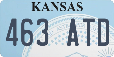 KS license plate 463ATD