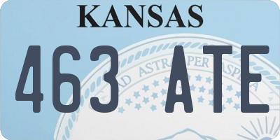 KS license plate 463ATE