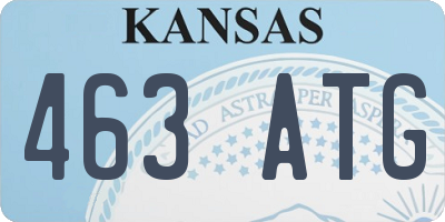 KS license plate 463ATG