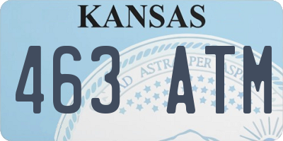 KS license plate 463ATM