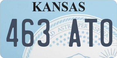 KS license plate 463ATO