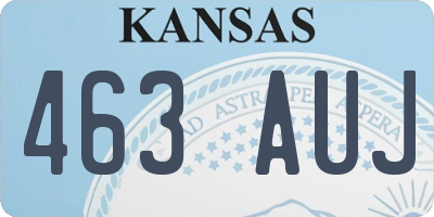 KS license plate 463AUJ
