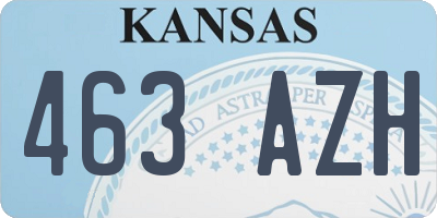 KS license plate 463AZH