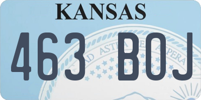KS license plate 463BOJ