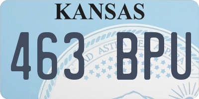 KS license plate 463BPU