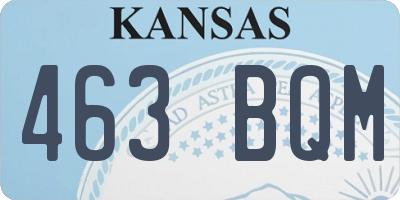 KS license plate 463BQM