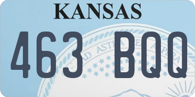 KS license plate 463BQQ