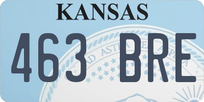 KS license plate 463BRE