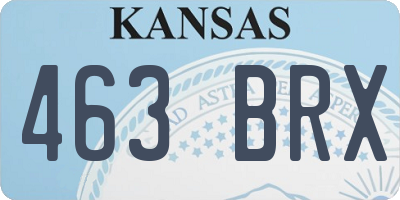 KS license plate 463BRX