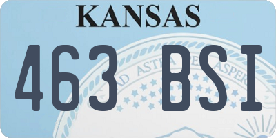 KS license plate 463BSI