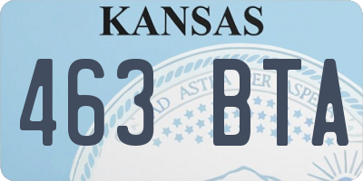 KS license plate 463BTA