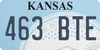 KS license plate 463BTE