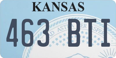 KS license plate 463BTI