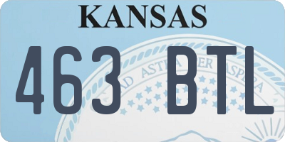 KS license plate 463BTL