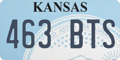 KS license plate 463BTS