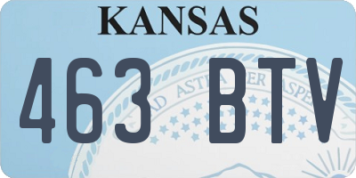 KS license plate 463BTV