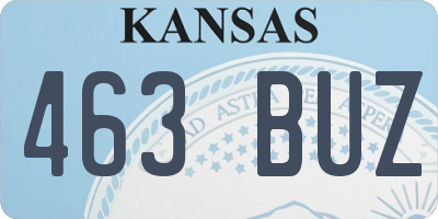 KS license plate 463BUZ