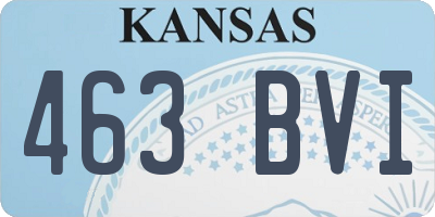 KS license plate 463BVI