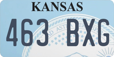 KS license plate 463BXG