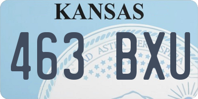 KS license plate 463BXU