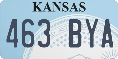 KS license plate 463BYA