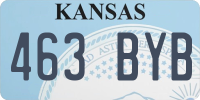 KS license plate 463BYB
