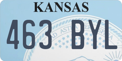 KS license plate 463BYL