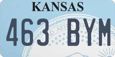 KS license plate 463BYM