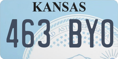 KS license plate 463BYO