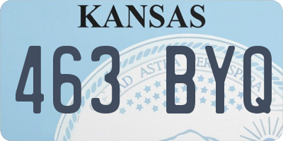 KS license plate 463BYQ