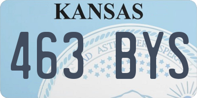 KS license plate 463BYS