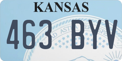 KS license plate 463BYV