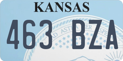 KS license plate 463BZA