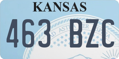 KS license plate 463BZC