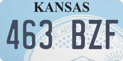 KS license plate 463BZF