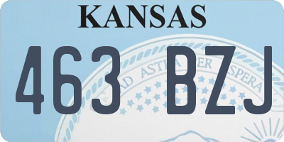 KS license plate 463BZJ