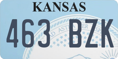 KS license plate 463BZK