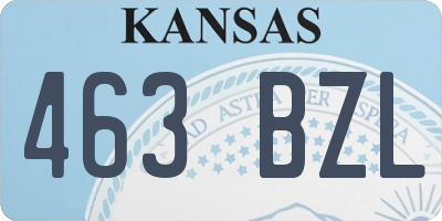 KS license plate 463BZL