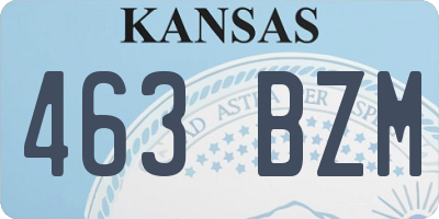 KS license plate 463BZM