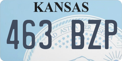 KS license plate 463BZP