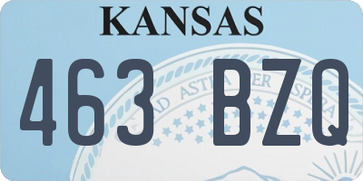 KS license plate 463BZQ