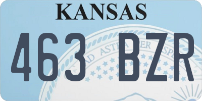KS license plate 463BZR