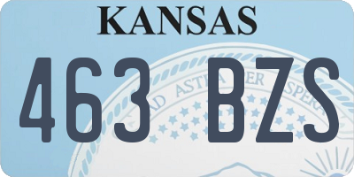 KS license plate 463BZS